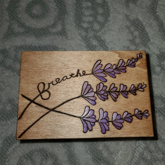 Handcrafted "Breathe" Lavender Jewelry Box - Picture 2 of 7
